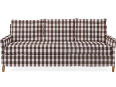 serena lily spruce street sofa classic linen gingham earth  