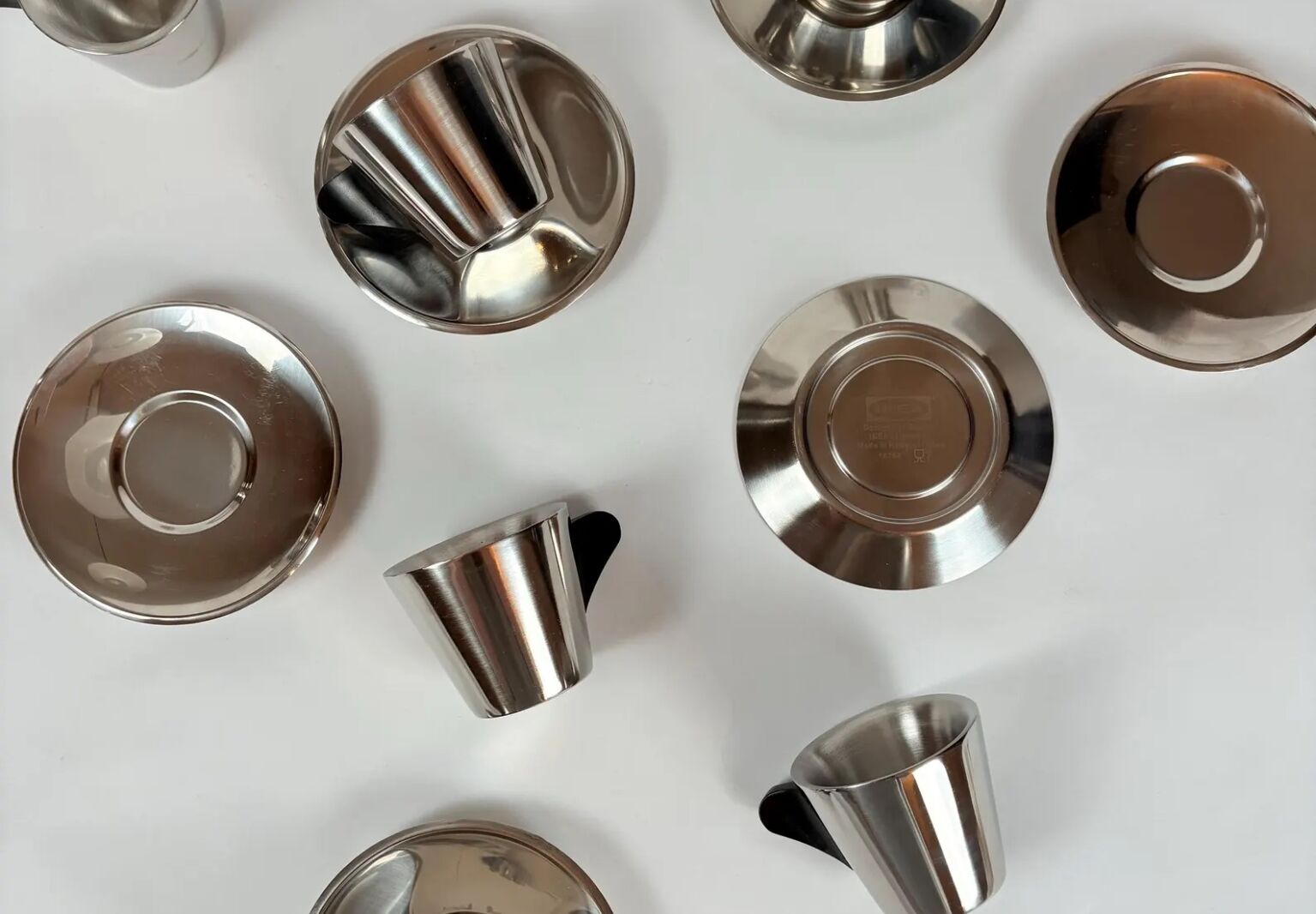 ikea stainless steel espresso set  