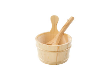 durasage sauna wooden bucket ladle kit   1 376x282