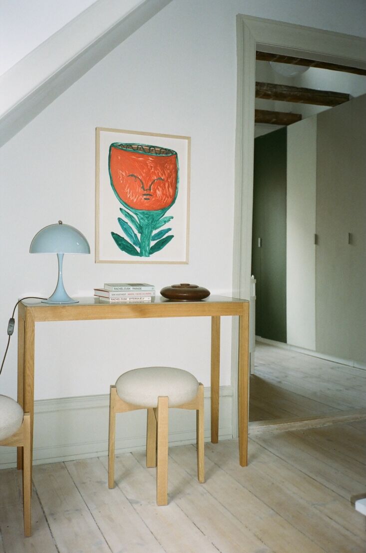 a monoprint by american artist emma kohlmann from borch editions hangs over a s 29
