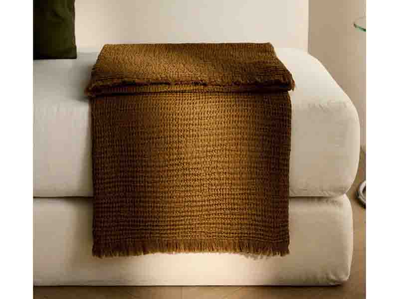 Analogie Waffle Knit Blanket - Blush main image 1
