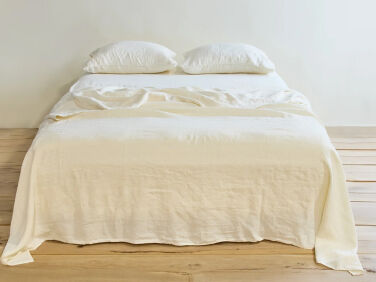 hawkins new york simple linen bedding ivory flat sheet