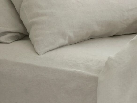 oatmeal linen blend fitted sheet 7