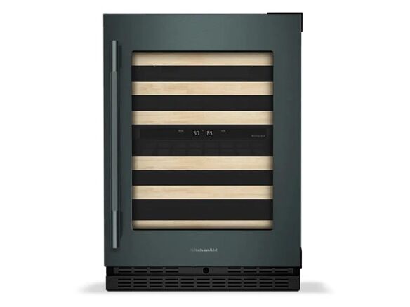 kitchenaid kuwr524sjp 24 inch dual zone wine cellar 12