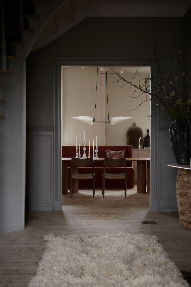 the original floors are pine and the house was painted in various farrow &  17