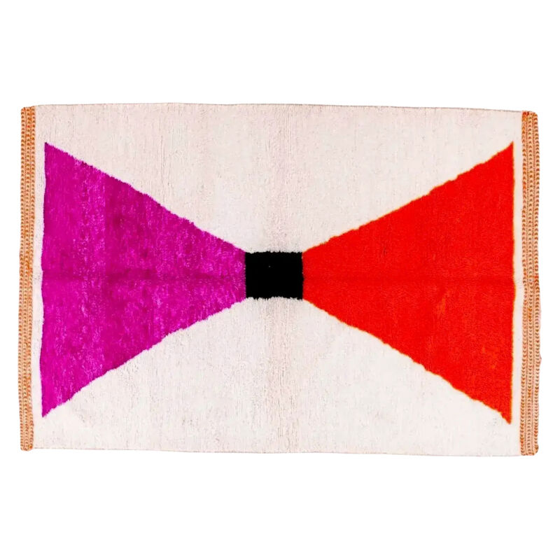 classic bow morocca berber handwoven wool rug maia homes  