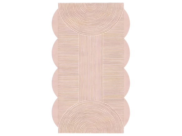 pink scallop arch geometric hand tufted wool rug 1  