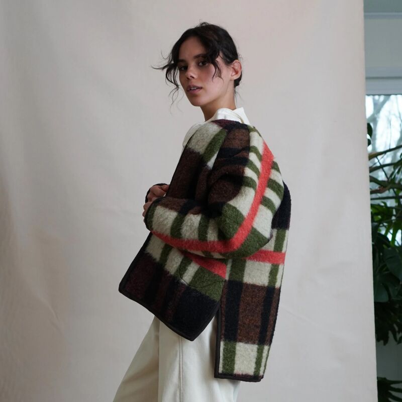 proche custom wool chore coat crop  