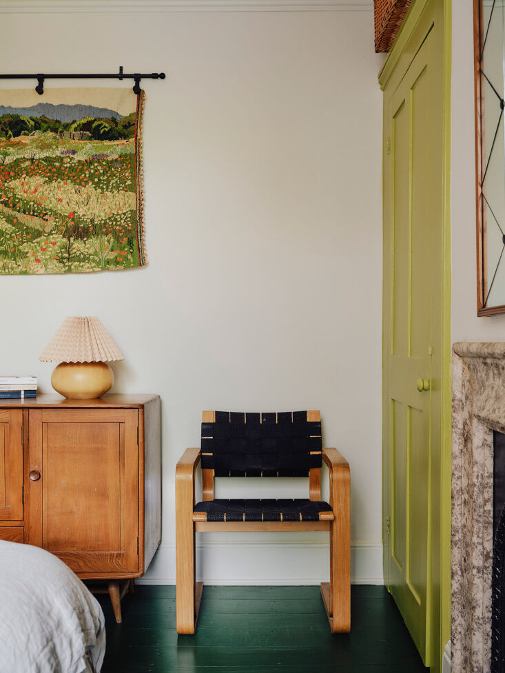 the guest room with wood floors painted in little greene\2\17;s \ 26