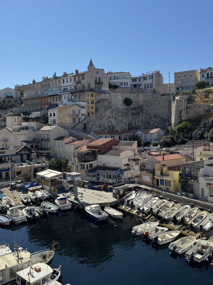 a look down at the tiny little port of malmousque. 29