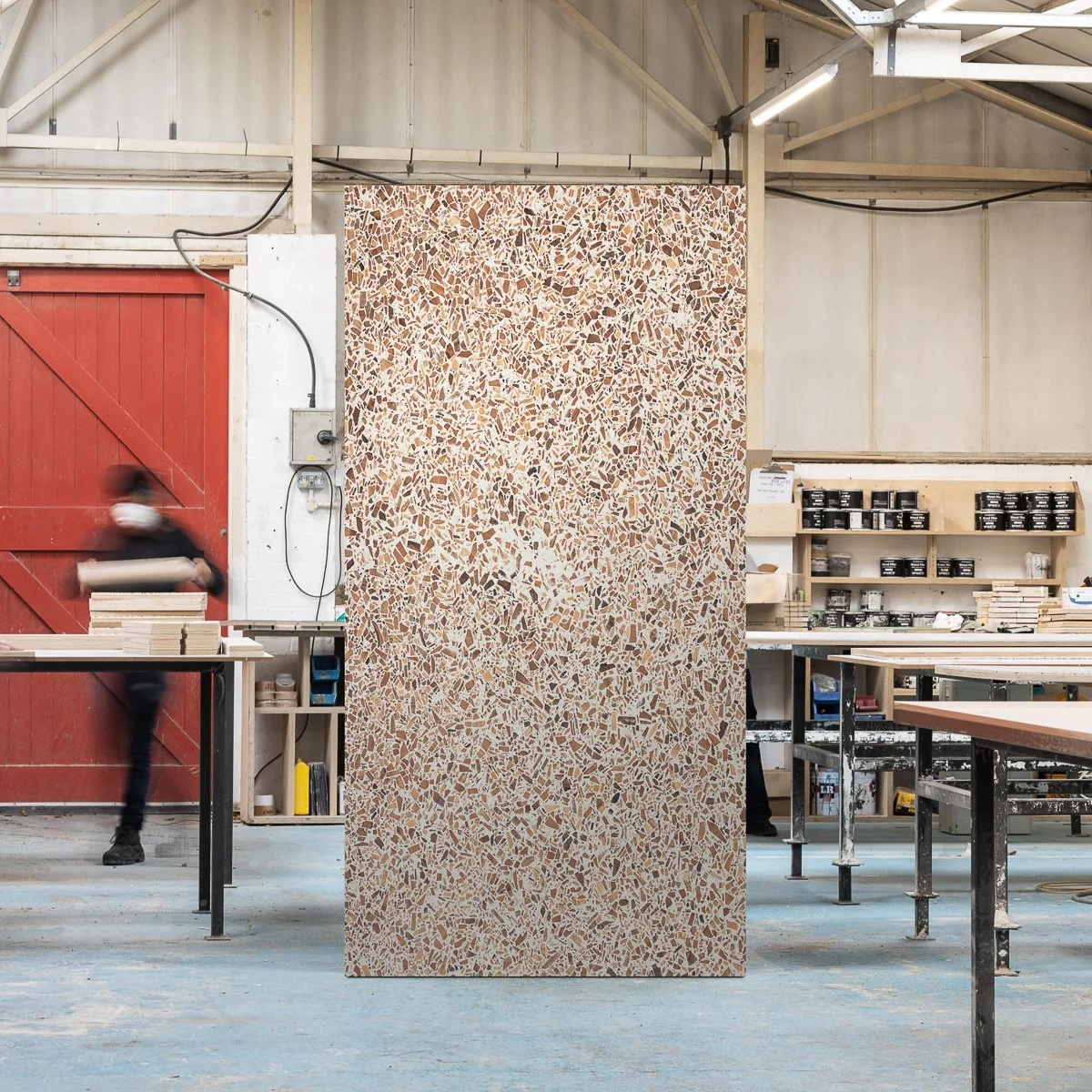 Eco-Friendly Terrazzo Made from Wood Waste for Counters, Floors, and More