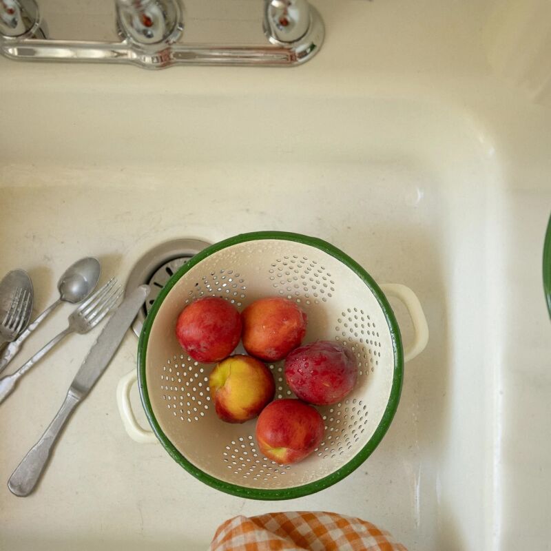 june enamel colander  