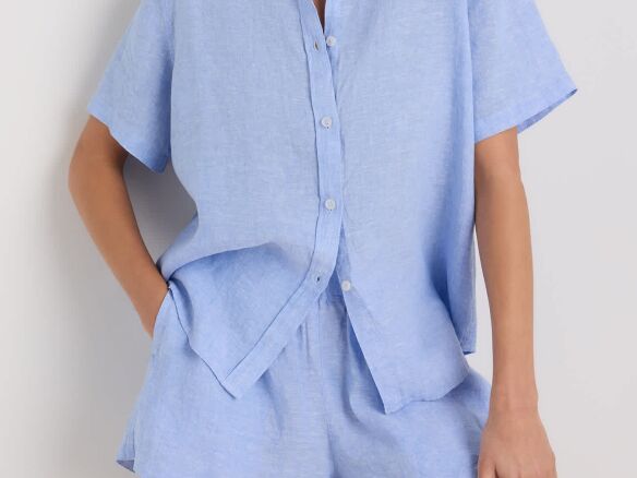 100 percent european linen shorts pajama set 12