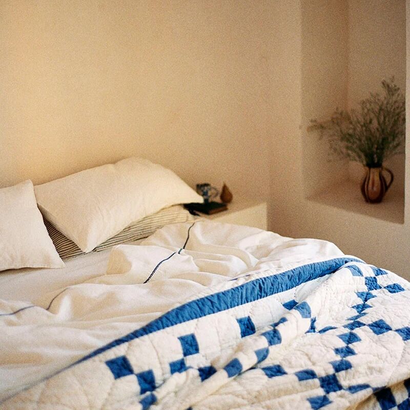 toast lattice patchwork quilt  