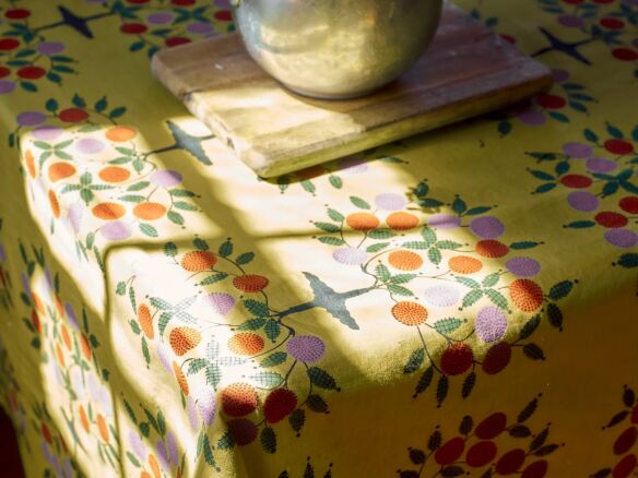 tree of life tablecloth in chartreuse 15
