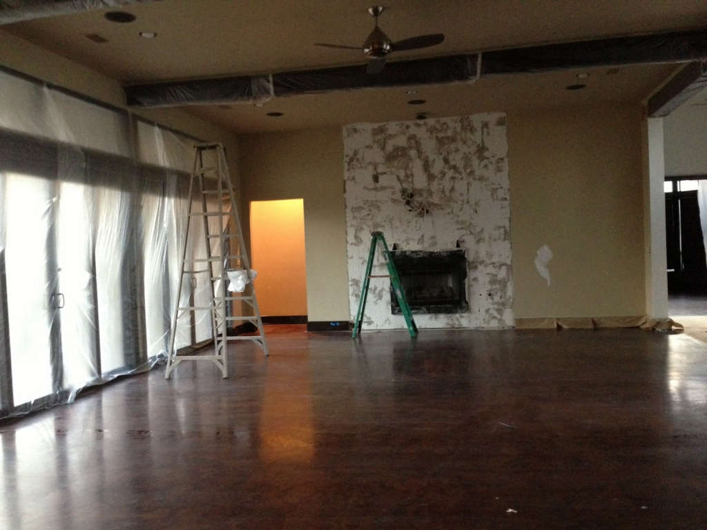 lake cove living room   during construction 17