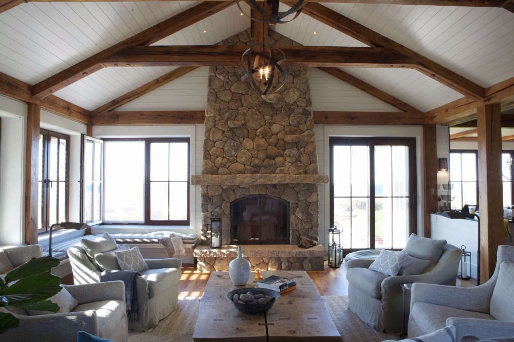 large stone fireplace commands living space 10