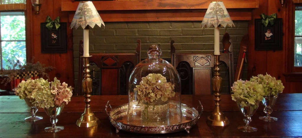 vintage mackenzie childs candle shades and hydrangea 16