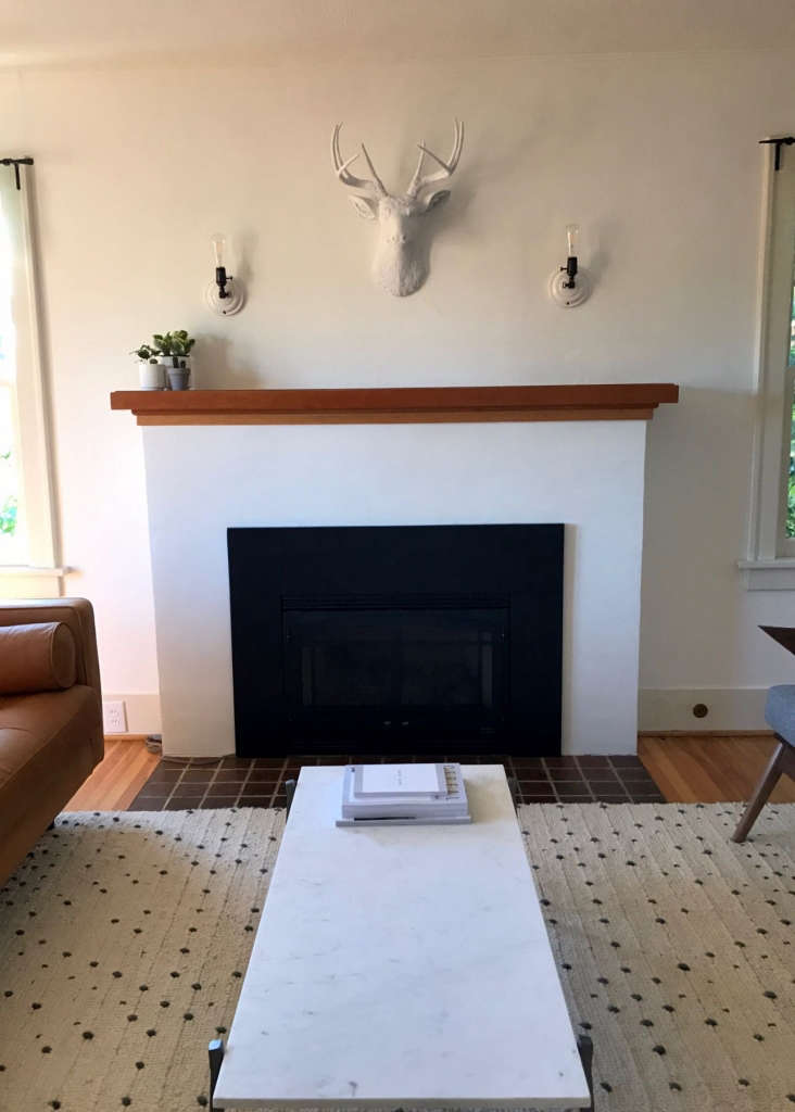 marble coffee table and fireplace 12