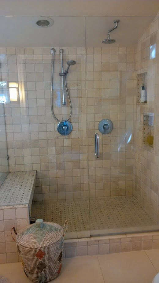 master shower for two with a bench. 14