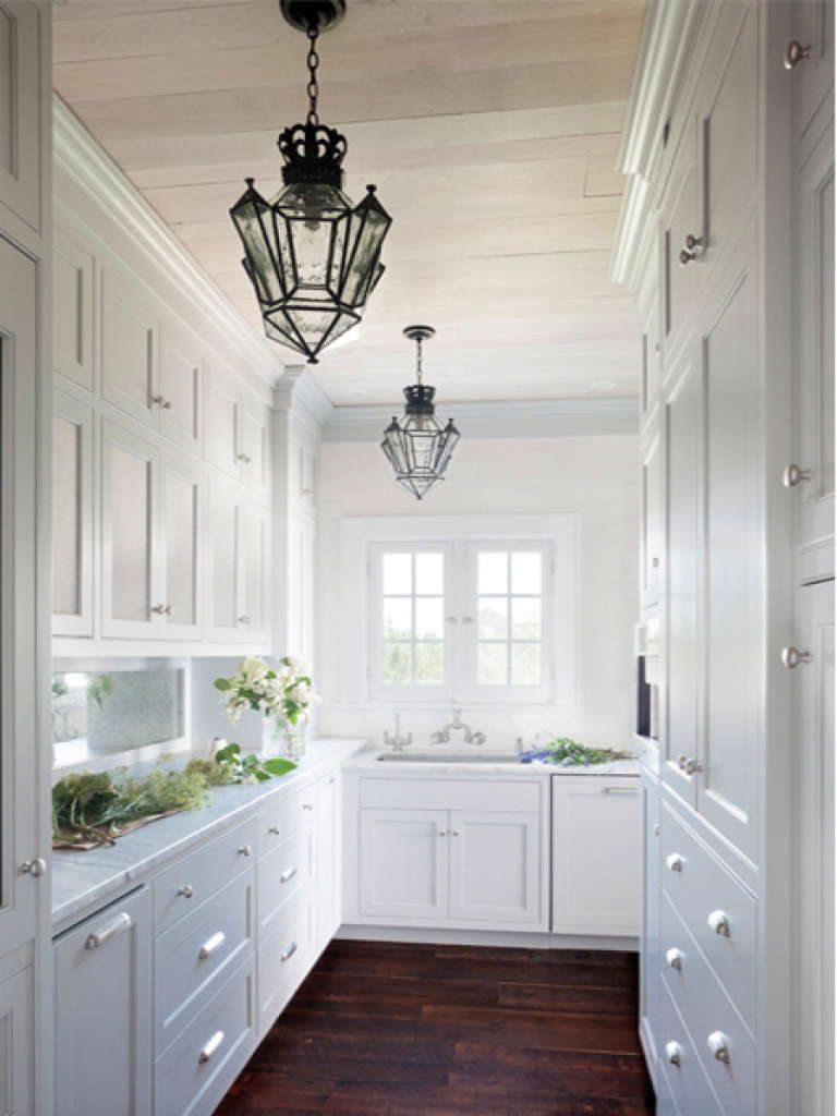 pantry with antique chandeliers. 10