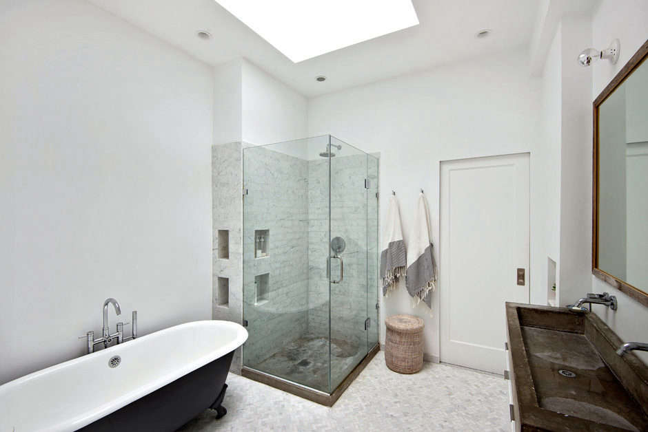 Modern Concrete and Marble Bathroom portrait 3 9