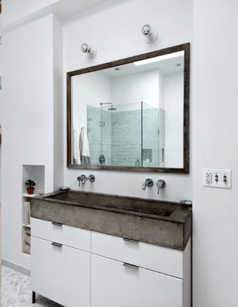 custom sink, cabinet, mirror 10
