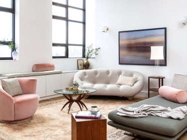 indigo ochre design brooklyn loft living room 1  