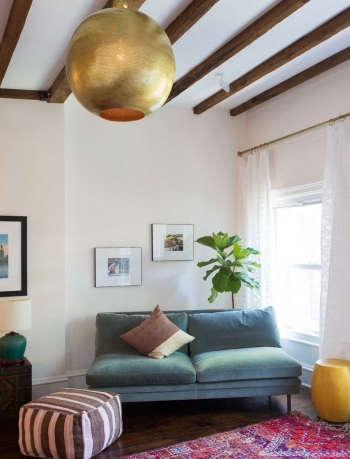 indigo & ochre design clinton hill brooklyn brownstone master bedroom seati 35